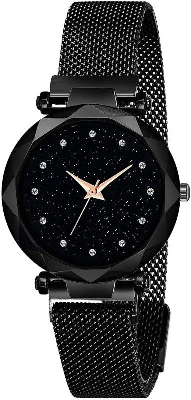 Black Round Dial Magnet Analog Watch For Girl Analog Watch - For Women SW 61 Stylish New