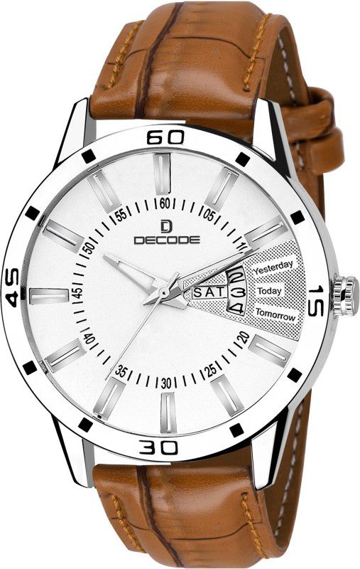 Day & Date Analog Watch - For Men DC040 White Brown Matrix Collection