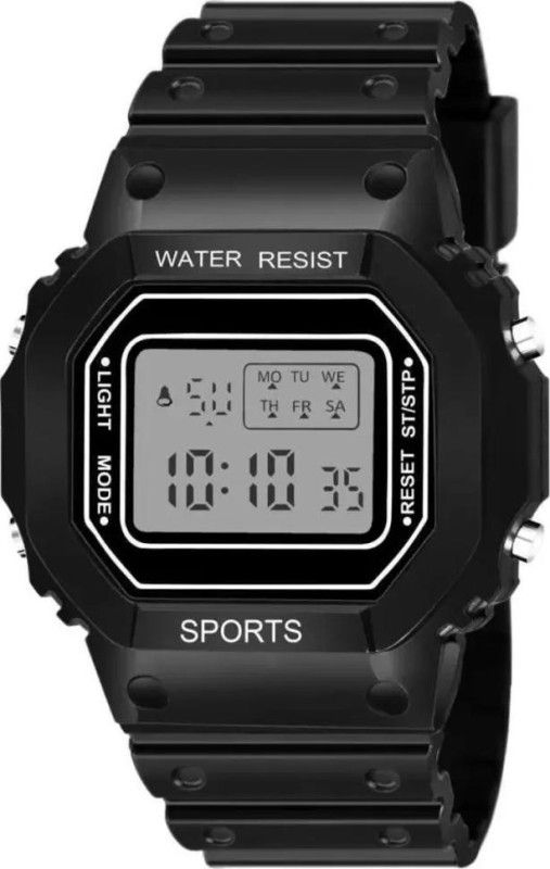 Black Color Digital Sport Digital Watch - For Boys & Girls Digital Watch - For Boys & Girls Grey Chronograph With Led Back Light Black Strap Digital Watch