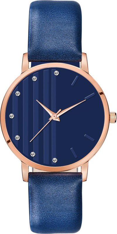 MT Leather Watch Analog Watch - For Women Luxury Stylish Blue Dial With And Blue Leather Strap For Women Watch And Girls Watch