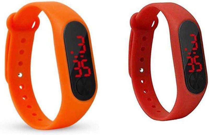 Stylish Professional Digital Watch - For Boys & Girls m2 Orange-Red color digital watch for boys, digital watch for girls