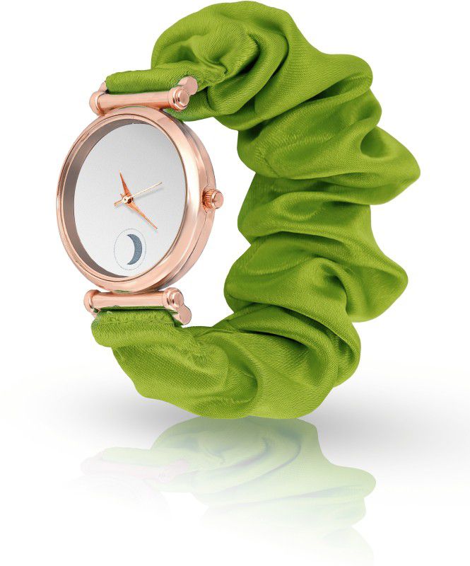 Olive Green Analog Watch - For Women Scrunchies Watch With Classic and Unique Scrunchies Strap