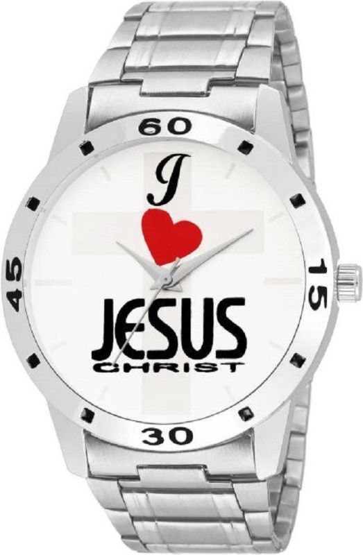 New Generation Jesus White dial stainless steel strap analog wrist Analog Watch - For Boys TD002