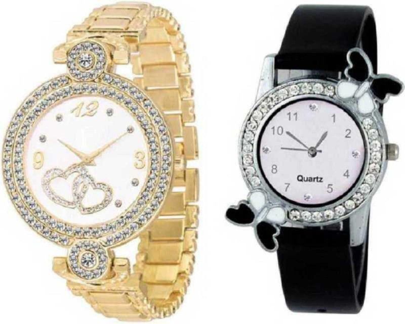 stylish different colored Watch Analog Watch - For Girls BLACK & Gold combo Watches. This watch is perfect for you. watch is same as shown in images. Best Gift for girls & womens Analog Watch - For Girls