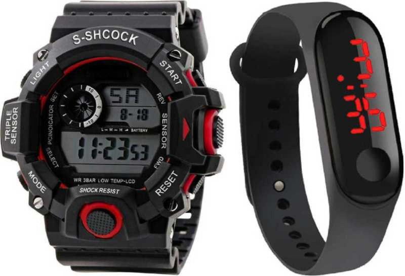 Analog-Digital Watch - For Boys -G-SPORT LOOK BAND SHOCK combo black Analog-Digital Watch