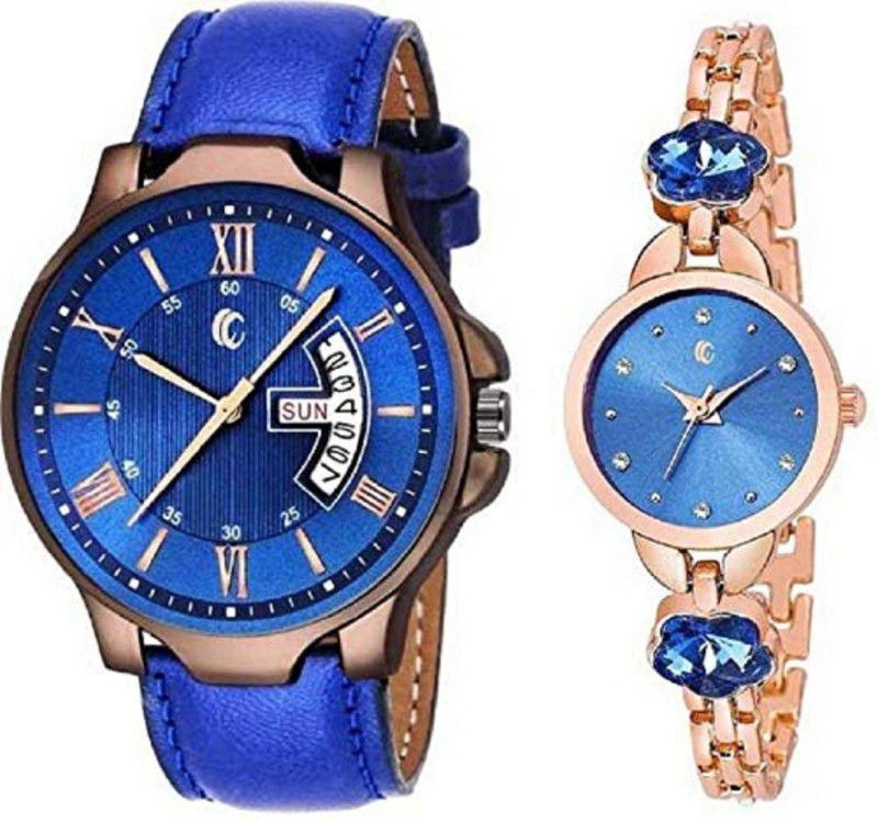 Blue Dial Couple Watches Blue Strap For Hubby & Wifey Analog Watch for men And Women Couple Watches For Hubby & Wifey Analog Watch for men And Women Analog Watch - For Couple 12