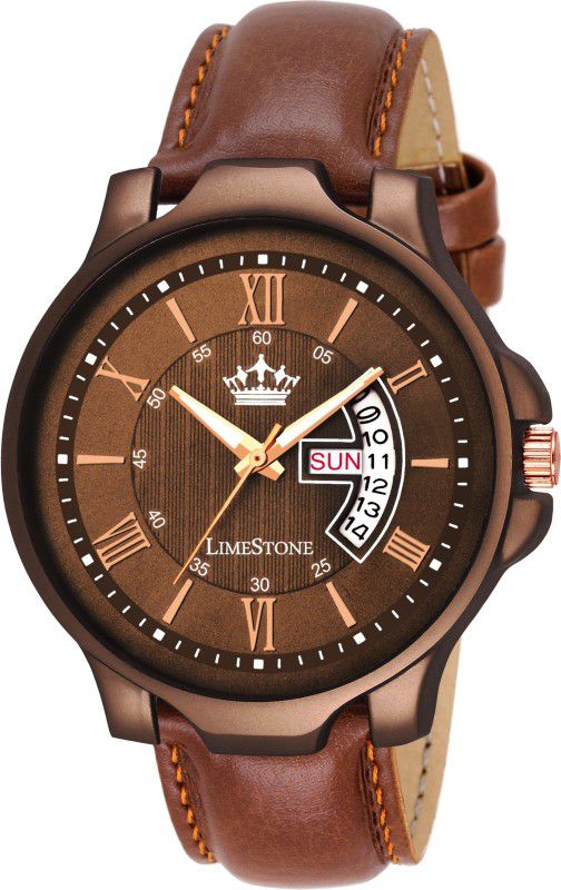 Wood Coat Avatar~ Day and Date Display Analog Watch - For Men LS2745
