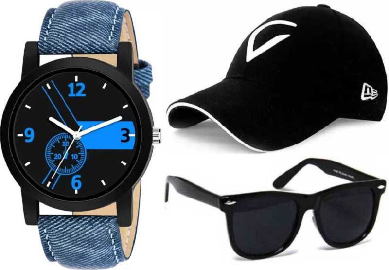 RJ/7890YY Analog Watch - For Boys Solid BRAND - new stylish combo pack set of 3 WATCH-01 + CAP-01 + SUNGLASS-01 best collection for men's and boy's Cap (Pack of 3)