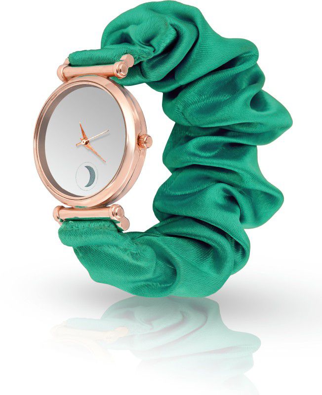 Turquoise Green Analog Watch - For Women Scrunchies Watch With Classic and Unique Scrunchies Strap