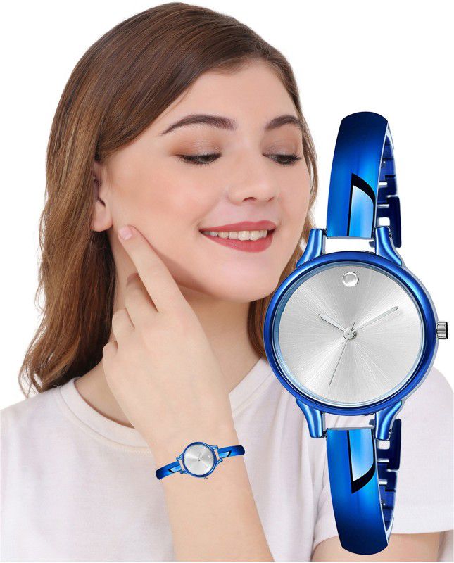 Rishtey Blue Silver Designer Bangles Gift Girls Watch For Women Analog Watch - For Girls Rishtey Bangles Blue