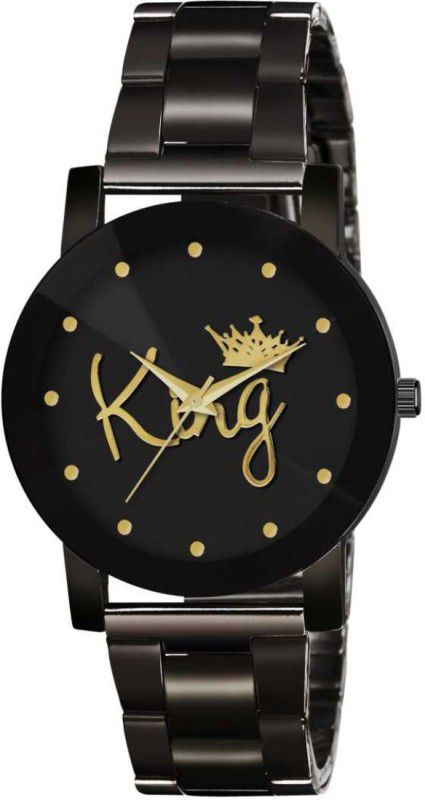 Analog Watch - For Boys NEW ATTRACTIVE KING PRINTED DIAL & SNTAILESS STEEL BELT