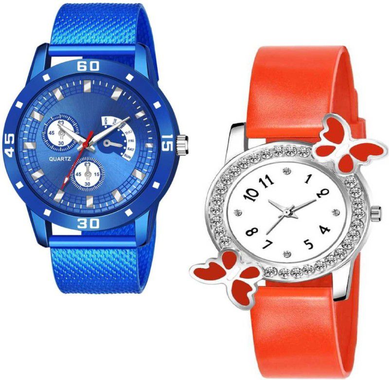 RD MOST99Gift Analog Watch - For Couple KJR_534+BLUE NEW DESIGNER WATCH COMBO FOR MEN AND BOYS Analog Watch - For Boys/New Stylish Butterfly Low Price Analog Wrist Watch Kids watch For- girls Wrist Watches Analog Watch - For Girls