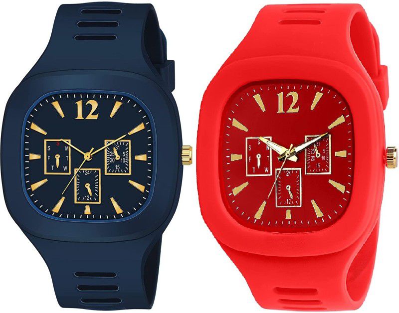 Analog Watch - For Boys AMC-2 2022 LATEST DESIGN ANALOG BEST LOOKING BLUE & RED WATCH FOR MENS & BOYS