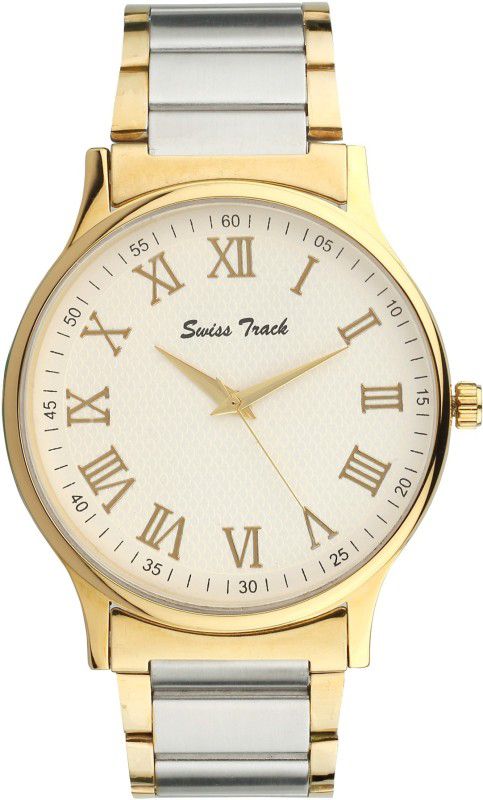 Analog Watch - For Men Slim STT08 Two Tone Golden Watch For Men With Box