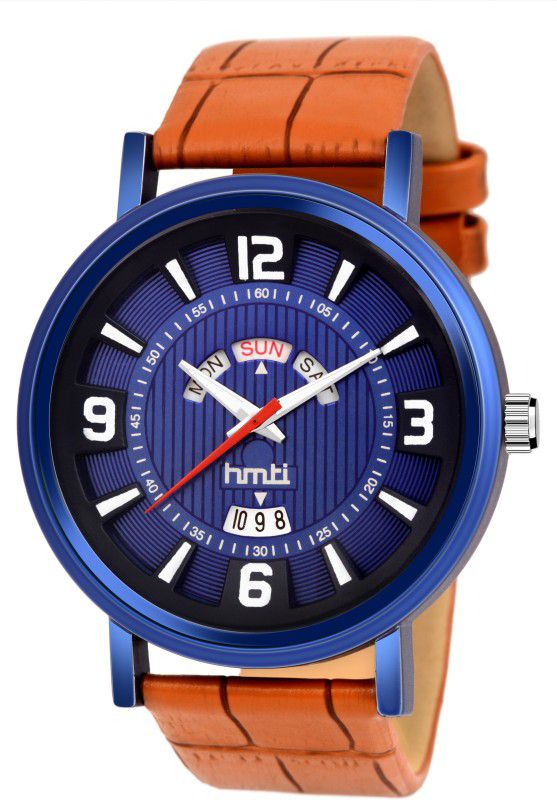Leather Strap Day And Date Functioning Men Analog Watch - For Boys 1013-Brown