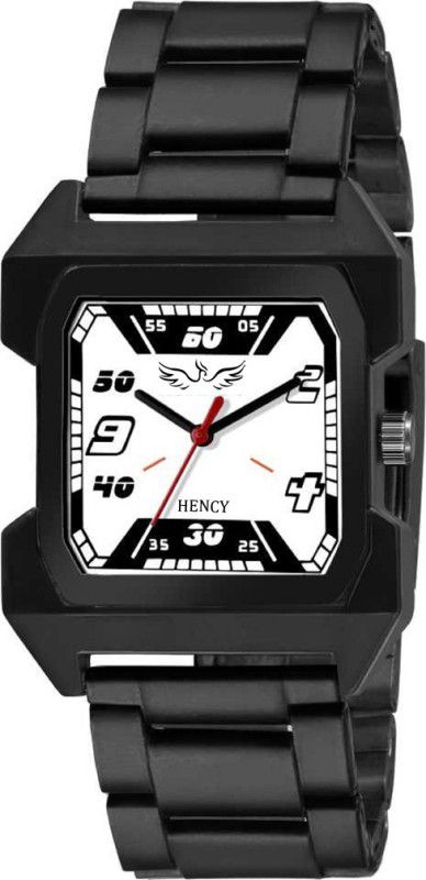 Analog Watch - For Boys NEW STYLISH SQUARE DIAL-BLACK METAL STRAP WATCH FOR MEN