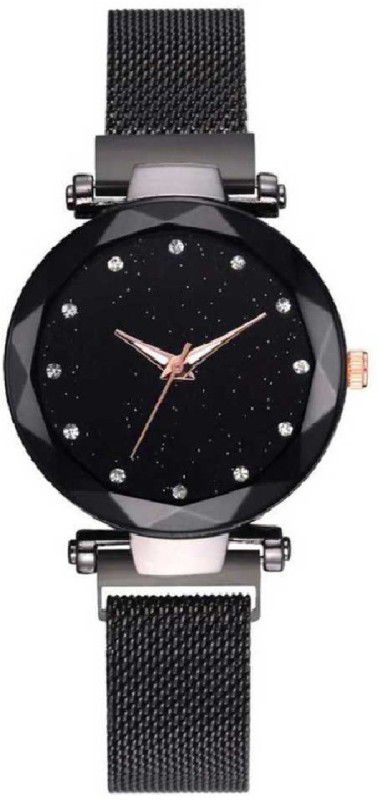 Luxury Mesh Magnet Buckle Starry sky Quartz Watches For girls Fashion Mysterious Black Lady Analog Watch Analog Watch - For Girls Analog Watch - For Girls New