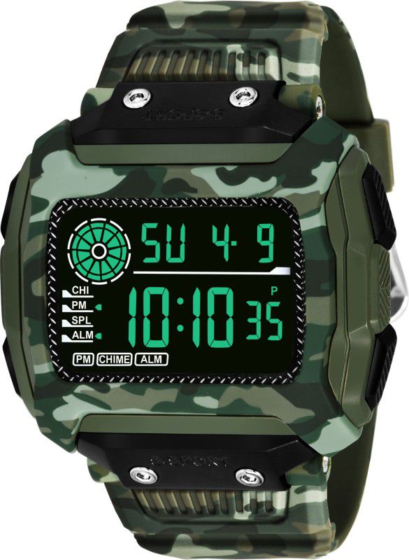 9097 army green Digital Watch - For Men