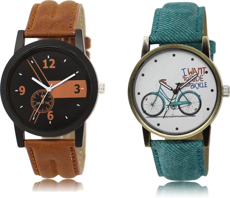Pack of 2 New Attractive Combo Analog Watch - For Boys & Girls LR01-229