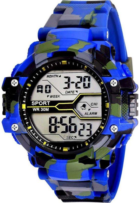 Digital Watch - For Boys ultimate new look army blue digital watch fast selling track designer combo watch party wear_birthday gift watch for boys