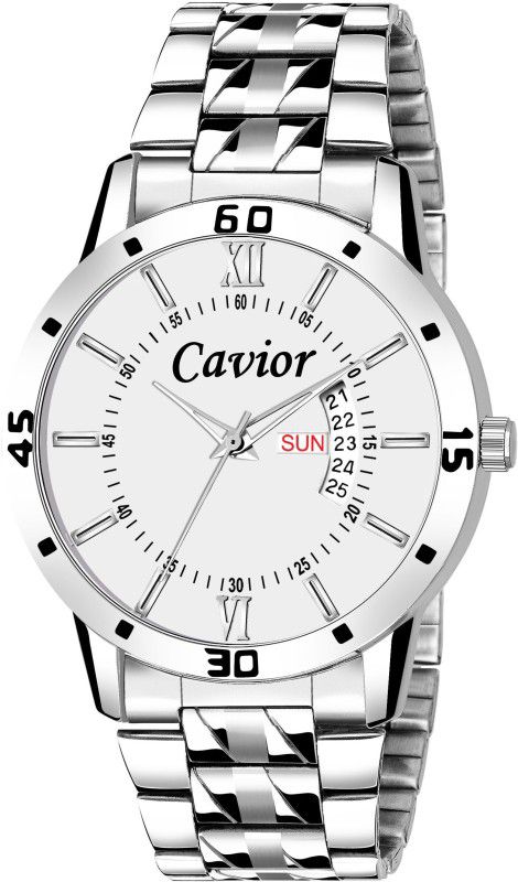 Analog Watch - For Men CAV_DDC 58 WHT Gents Exclusive Day and date Unique stainless steel stylish