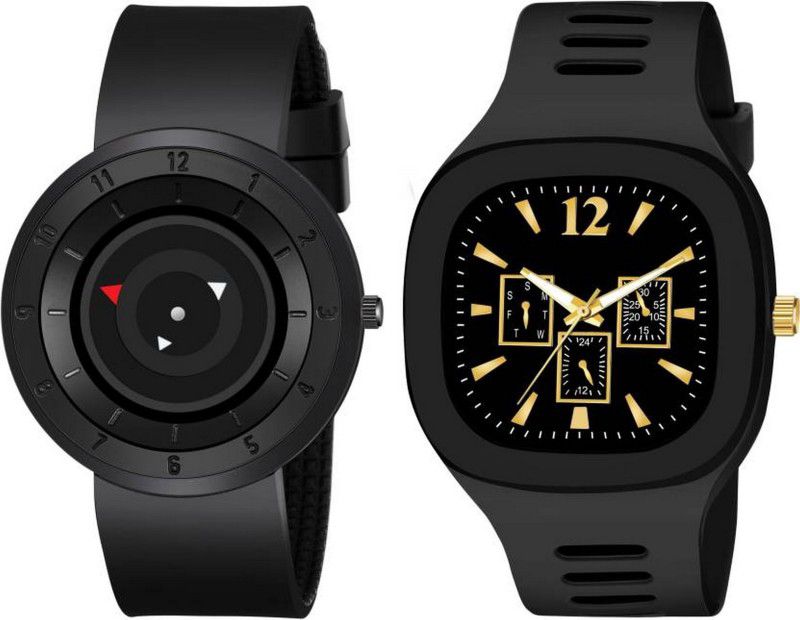 Analog Watch - For Boys New Combo Of All Black Silicone Strap