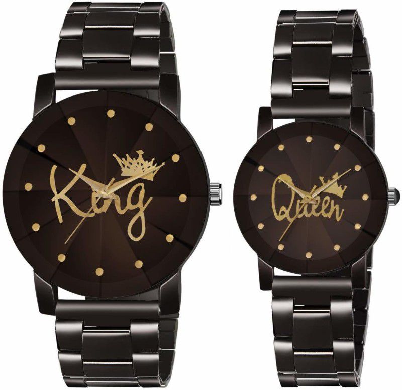 Style Black Dial Analog Watch - For Couple JFP12010BM01 PAIR