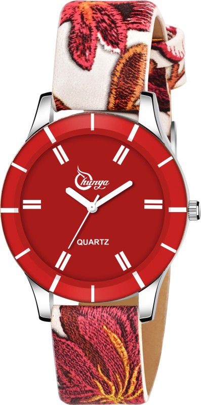 Analog Watch - For Women Red Dial Multi color Leather Strap Analog Watch For Girls & Woman