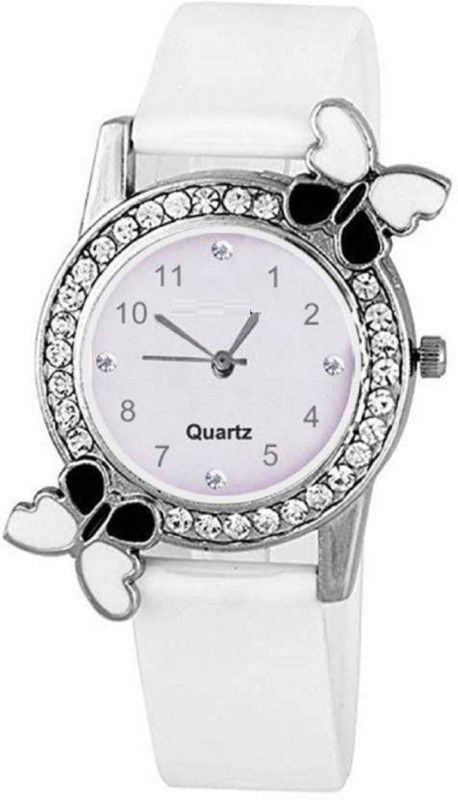 Analog Watch - For Women Pink diamond studded attractive butterfly stylish women Watch - For Girls