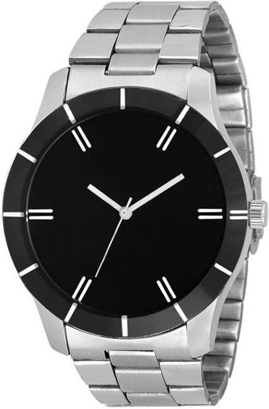 Erotic Metalic Watch Analog Watch - For Men & Women New Exclusive Unisex and Attractive Stylish Black Dial and Silver Stainless steel Strap Watch - For Boy and Men