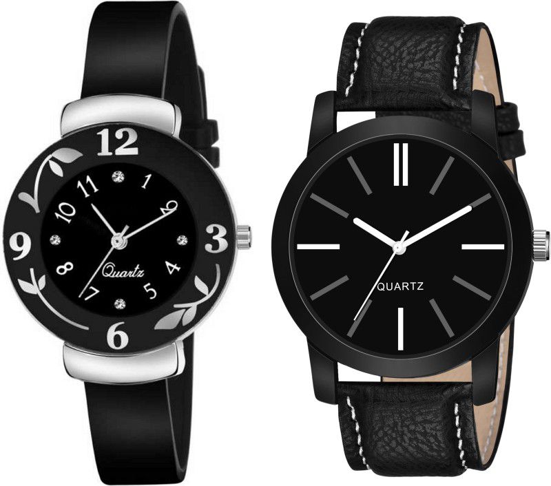 NEW COUPLE FULL BLACK TWO SET Analog Watch - For Couple BFW-249