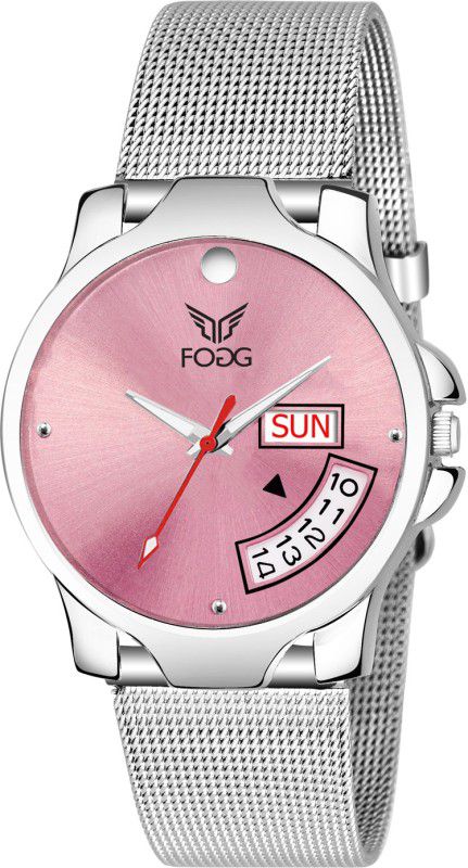 -PK Pink Day & Date Analog Watch - For Women 4057