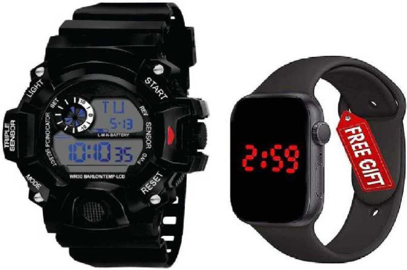 digital Digital Watch - For Boys New Colorful Design Sports Digital Watch Black Sports Couple Watch Digital Watch - For Men & Women