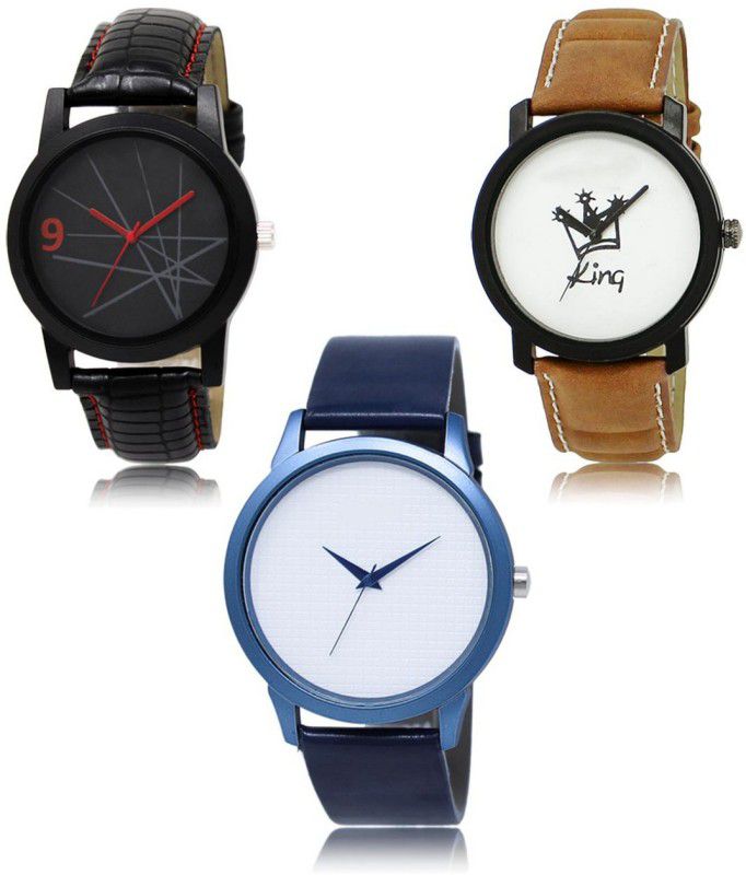 DK Analog Watch - For Men NEW Luxurious Attractive Stylish Combo SET OF 3 WATCH LR-08-18-33