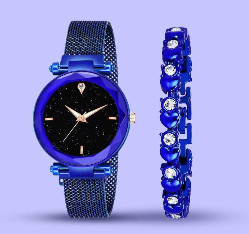 4 Point Trending ladies watches girls style magnet watch for girls women watches Analog Watch - For Women 4_Blue & COSMIC
