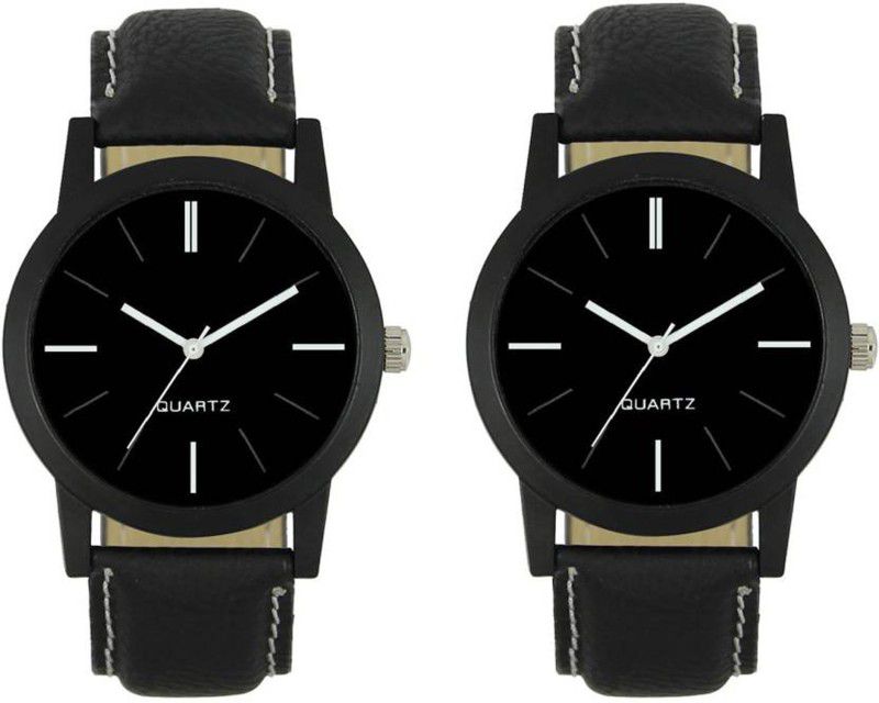 Analog Watch - For Boys New Stylish Black Men Club Set Of Two Watch Combo