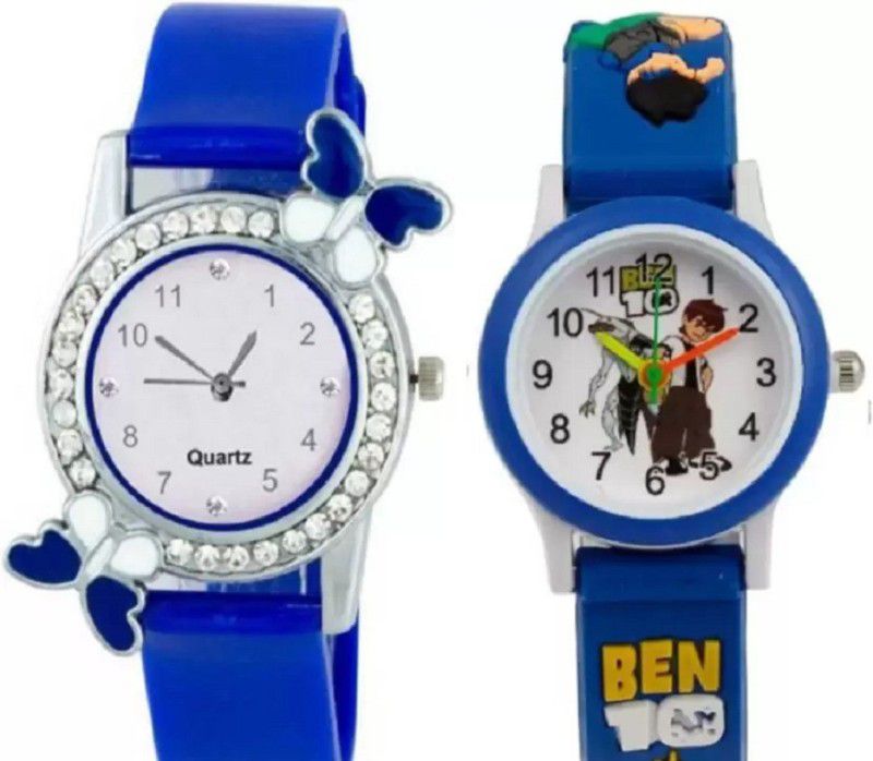Analog Watch - For Boys & Girls Blue Butterfly Analog Watch For and Ben10 Pack Of 02