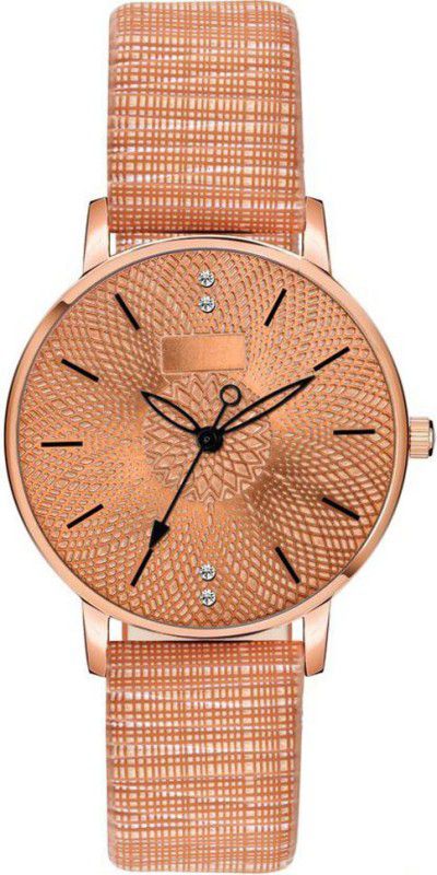 New Stylish Women's Watch with Lather Belt - Orange Analog Watch - For Women MT-315 Orange