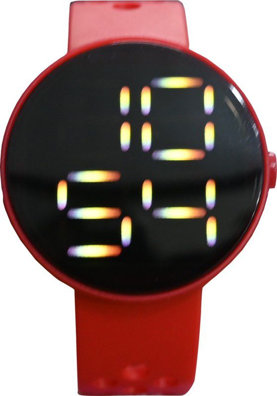 Fashionable Rainbow Digital Watch unisex Watch-Red Digital Watch - For Boys & Girls