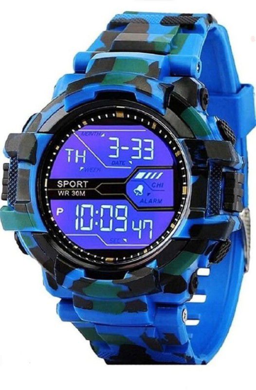 0022 Analog-Digital Watch - For Boys sport blue watch