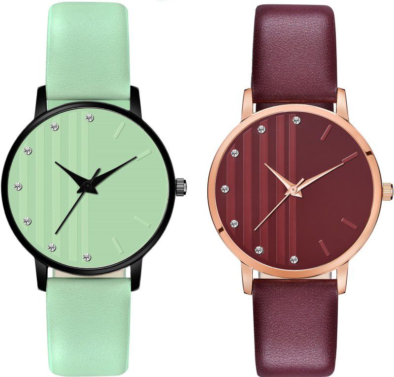 Leather Belt Round Dial Girls Analog Watch - For Women WH-321-324