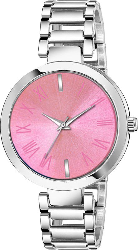 TRUE LATEST 2023 DIWALI EID ZYLA GIFT BEST HOT SALE SUPERB QUALITY FESTIVAL GIFT Analog Watch - For Girls LOOKING STYLISH PINK DIAL-METAL STRAP WATCH FOR WOMEN