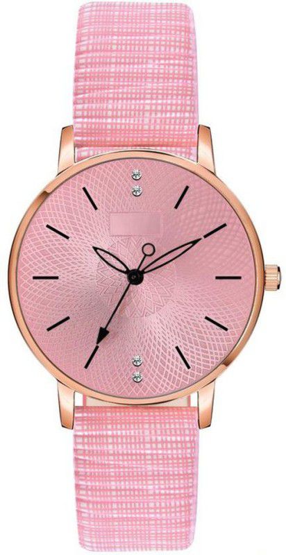 New Stylish Women's Watch with Lather Belt - Pink Analog Watch - For Women MT-314 Pink