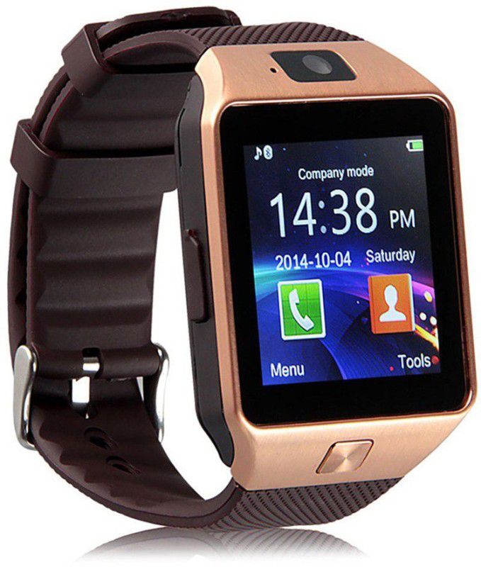 Eleganz ELNZ DZ09-230 phone Smartwatch  (Brown Strap, Regular)