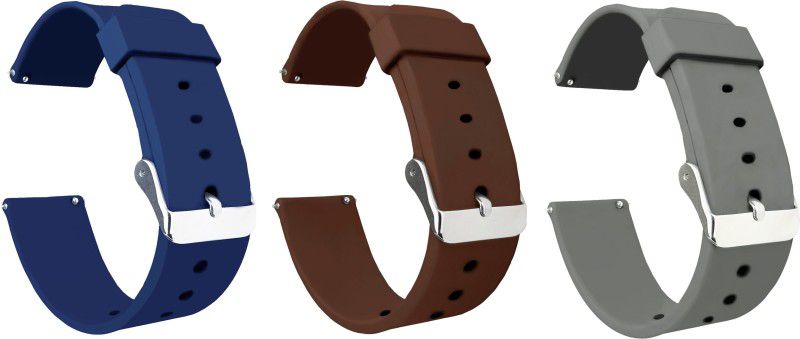 ACM Pack of 3 Watch Strap for Boat Wave Connect Smartwatch (Blue/Brown/Grey) Smart Watch Strap  (Mullti Color)