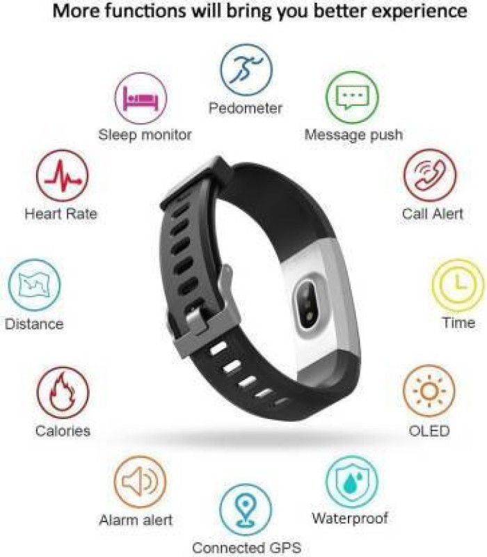 Bymaya A343-id115 MAX FITNESS TRACKER ACTIVITY TRACKER SMART BAND BLACK(PACK OF 1)  (Black Strap, Size : FREE)