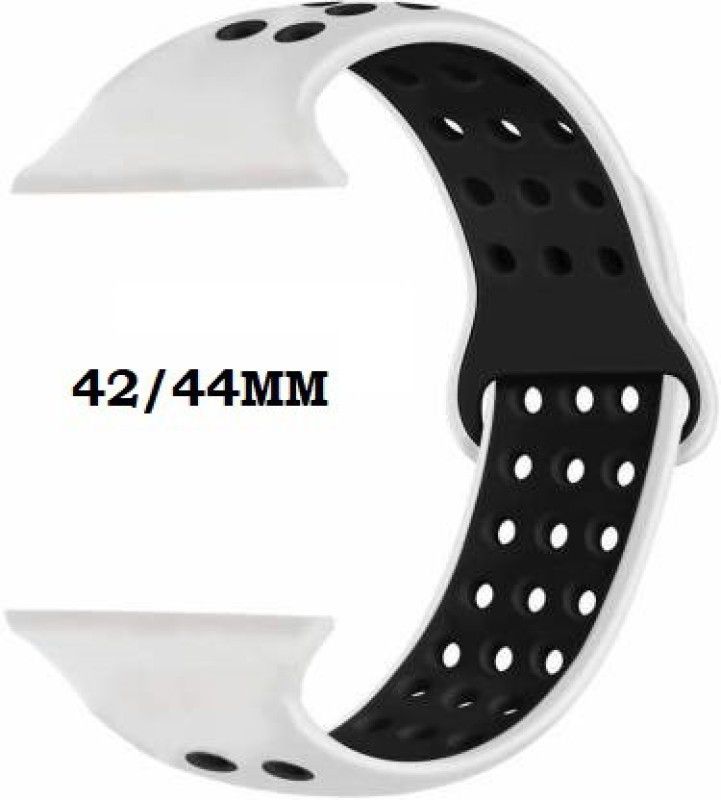 BEESURE soft sport watch strap42mm/44mm-13 Smart Band Strap  (White, Black)