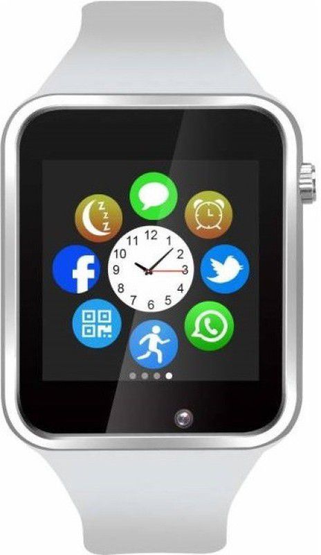 Crystal Digital A1 Bluetooth Touch Smartwatch Smartwatch  (White Strap, Free)
