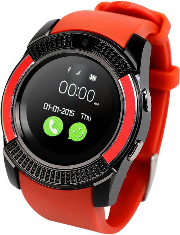 hoover Phone Smart Watch-02 Smartwatch  (Red Strap, Free Size)