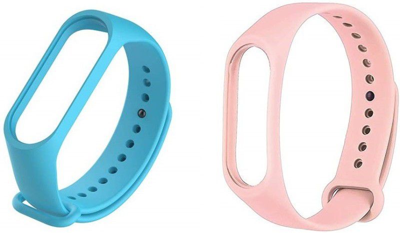 BRODY Soft Silicon Replacement Band Strap Band 3 & 4(Combo Pack of 2)(Ocean Blue, Girlish Pink) Smart Band Strap  (Blue, Pink)